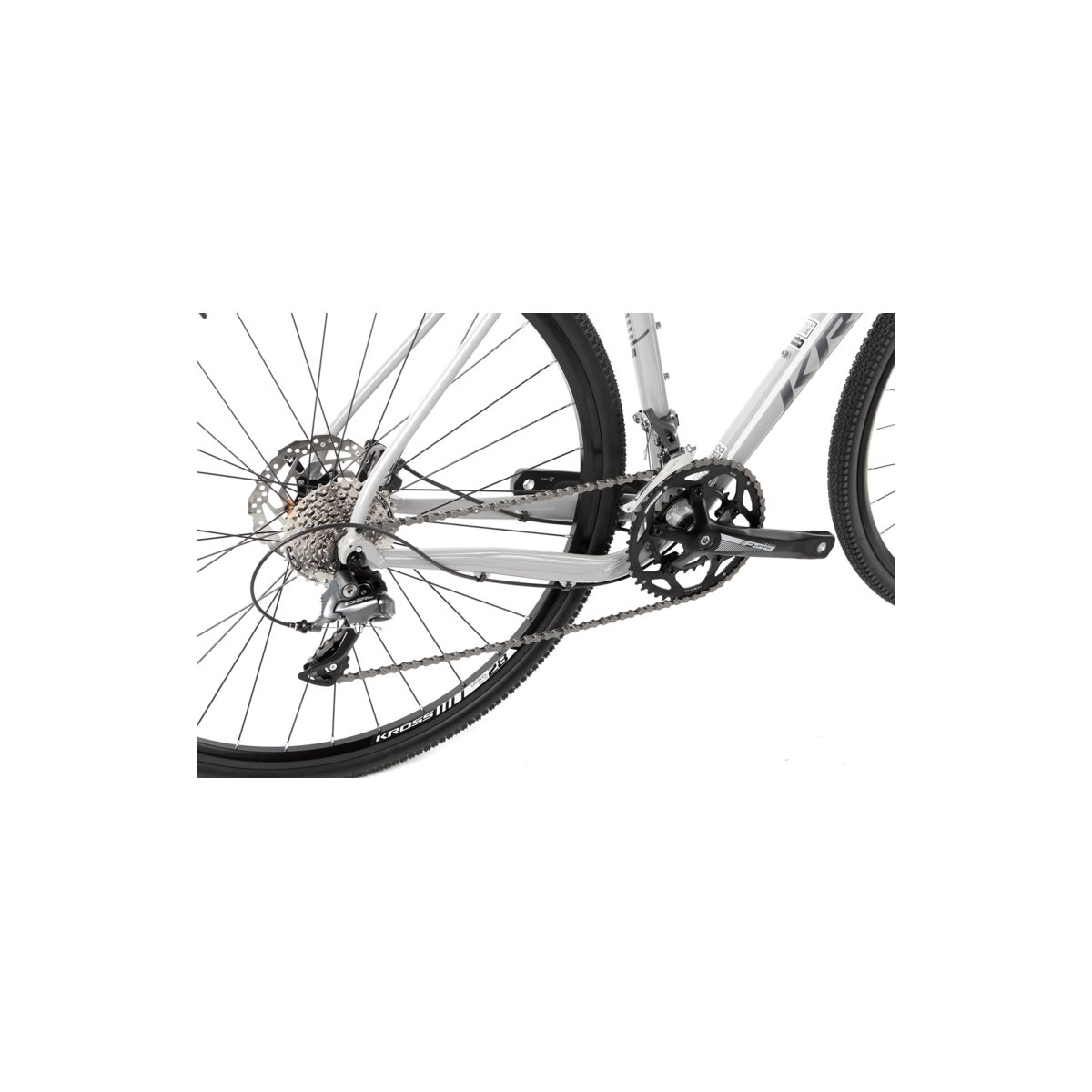 Rower Gravelowy Kross Esker 1.0 - szary/biały-2021 Rower Gravelowy Kross Esker 1.0 - szary/biały-2021