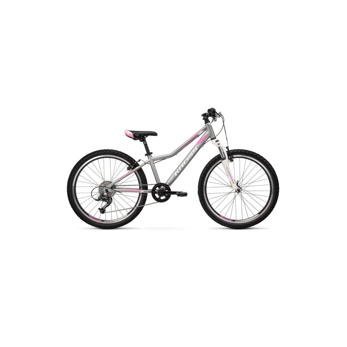 Rower dziecięcy KROSS LEA JR 2.0D-srebrny/róż 2021 Rower dziecięcy KROSS LEA JR 2.0D-srebrny/róż 2021
