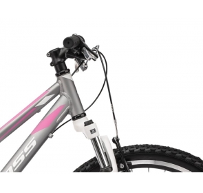 Rower dziecięcy KROSS LEA JR 2.0D-srebrny/róż 2021 Rower dziecięcy KROSS LEA JR 2.0D-srebrny/róż 2021