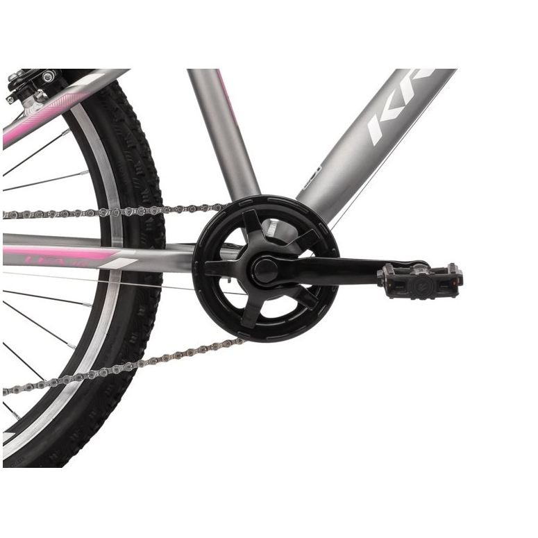 Rower dziecięcy KROSS LEA JR 2.0D-srebrny/róż 2021 Rower dziecięcy KROSS LEA JR 2.0D-srebrny/róż 2021