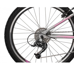 Rower dziecięcy KROSS LEA JR 2.0D-srebrny/róż 2021 Rower dziecięcy KROSS LEA JR 2.0D-srebrny/róż 2021