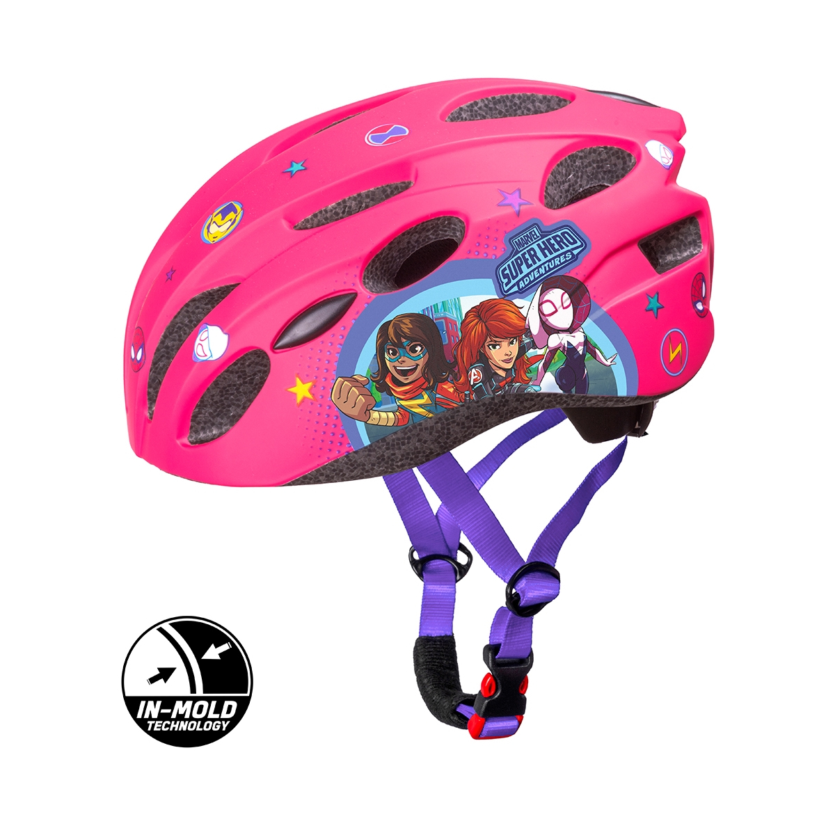 KASK ROWEROWY IN-MOLD AVENGERS - GIRLS pink