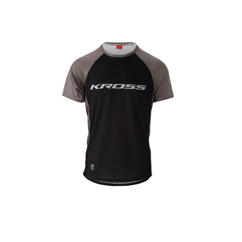 Koszulka rowerowa z krótkim KROSS HYDE - grey