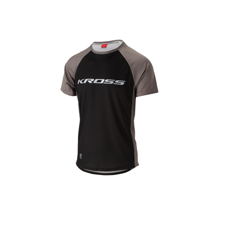 Koszulka rowerowa z krótkim KROSS HYDE - grey
