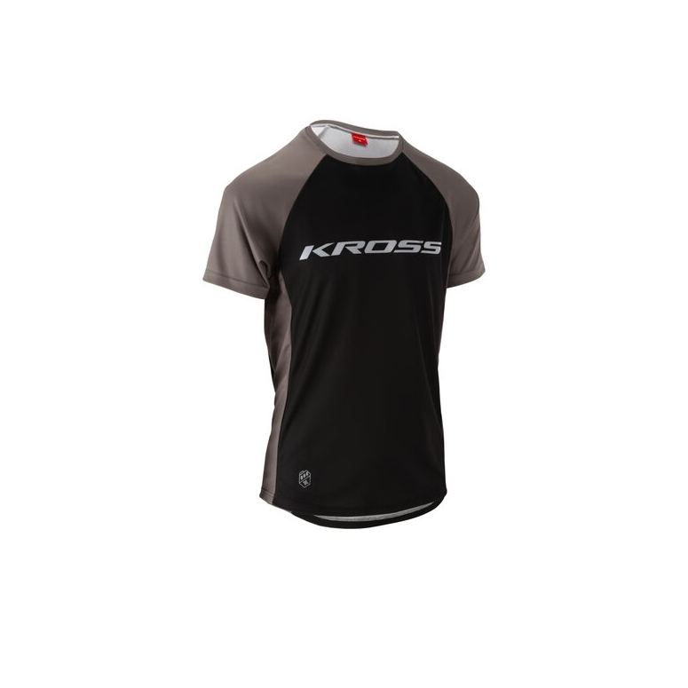 Koszulka rowerowa z krótkim KROSS HYDE - grey