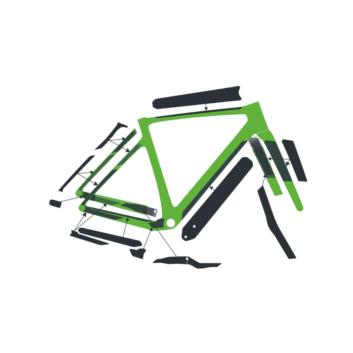 Ochrona ramy SYNCROS  KIT ADDICT GRAVEL - gloss