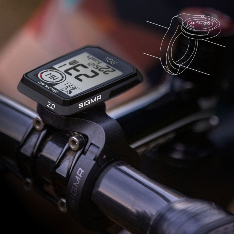 Licznik rowerowy SIGMA Rox 2.0 black top mount set Licznik rowerowy SIGMA Rox 2.0 black top mount set