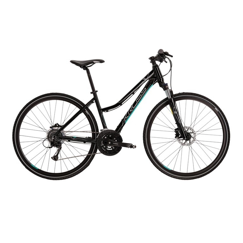 Rower crossowy damski KROSS Evado 5.0 - czarno/turkusowy - 2022 - 1