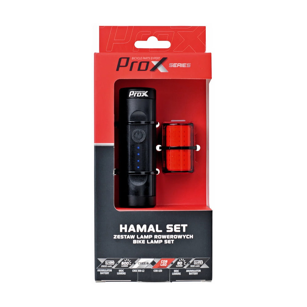Oświetlenie rowerowe zestaw PROX Hamal+ZetaS600/80