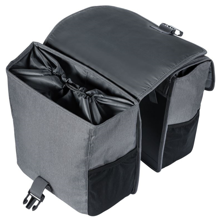 Sakwa miejska BASIL GO DOUBLE BAG 32L szara