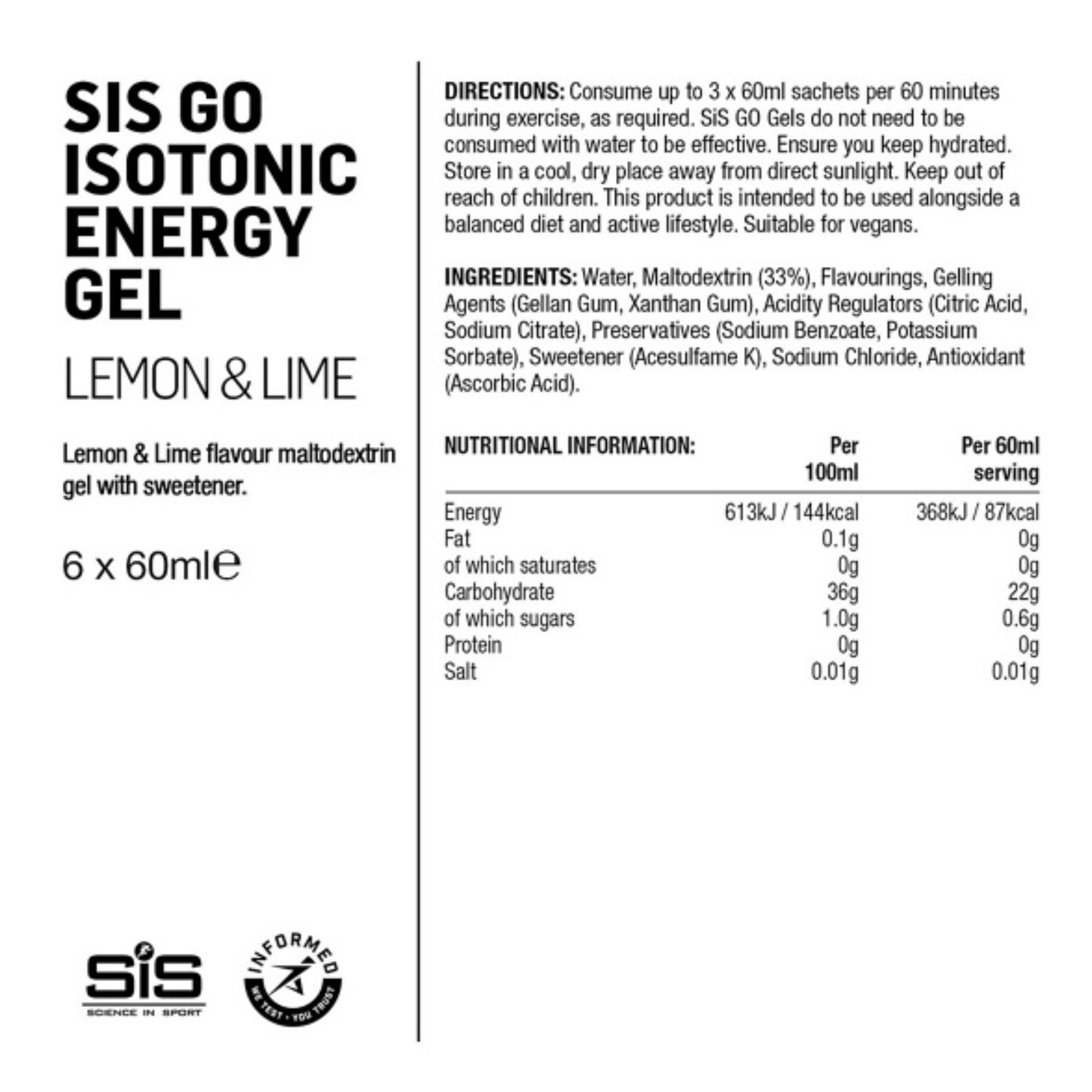 Żel Izotoniczny SIS Go 6x60 ml