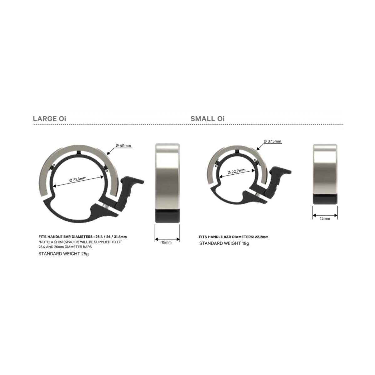 Dzwonek Rowerowy KNOG Oi mały - czarny Dzwonek Rowerowy KNOG Oi mały - czarny