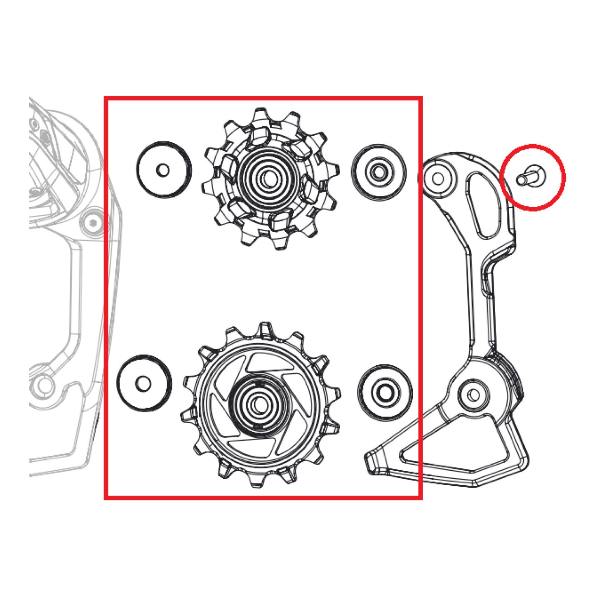 Kółka przerzutki SRAM Rival eTap AXS