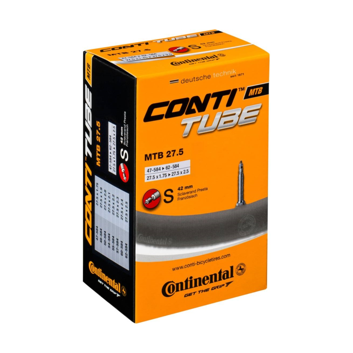 Dętka CONTINENTAL MTB 27,5 presta 42mm Dętka CONTINENTAL MTB 27,5 presta 42mm